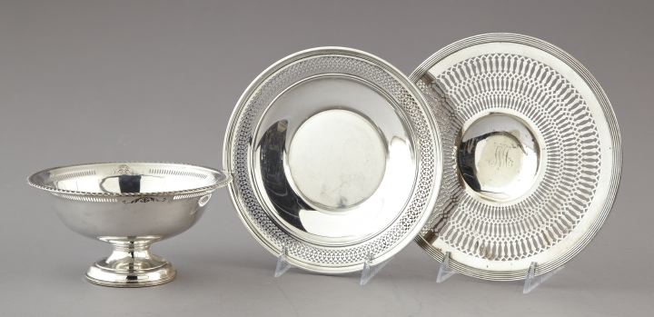 Appraisal: Group of Three Silver Serving Items consisting of a Crosby