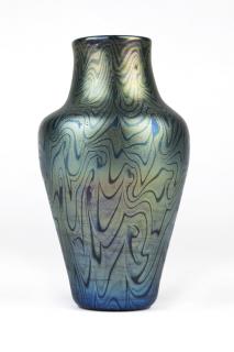 Appraisal: An L C Tiffany Favrile Damascene art glass vase Circa