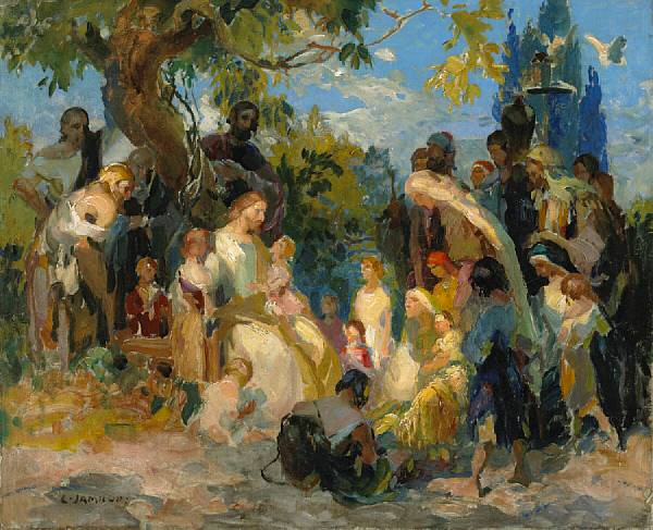 Appraisal: Lajos Louis Jambor Hungarian - Suffer the little children to