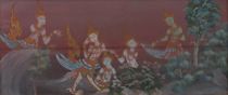 Appraisal: Framed Thai Painting circa late th Century Oil on thick