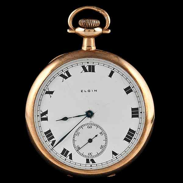 Appraisal: Elgin K Open Face Pocket Watch An Elgin open faced