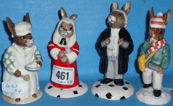 Appraisal: Royal Doulton Bunnykins Figures Judge DB Lawyer DB Paperboy DB