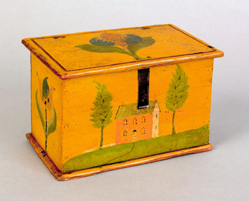 Appraisal: Jonas Weber - Lancaster County Pennsylvania painted dresser box the