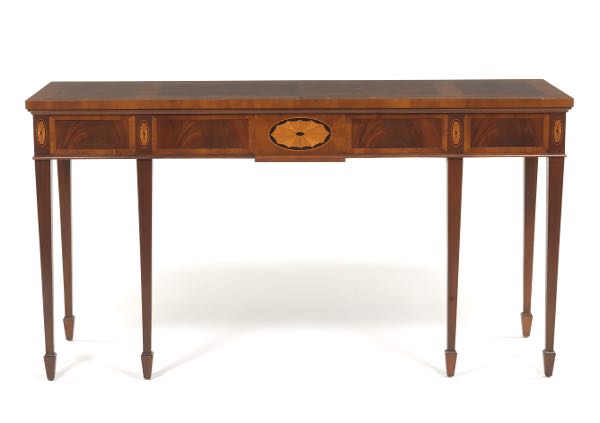 Appraisal: GEORGE III HEPPLEWHITE STYLE MARQUETRY CONSOLE TABLE BY HEKMAN HOWARD