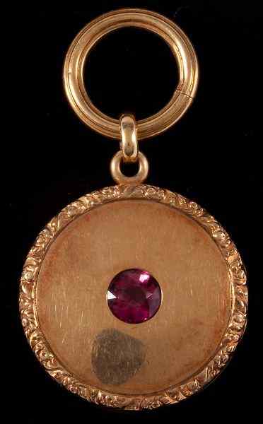 Appraisal: Gold and Tourmaline Locketdesigned as a yellow gold circular form