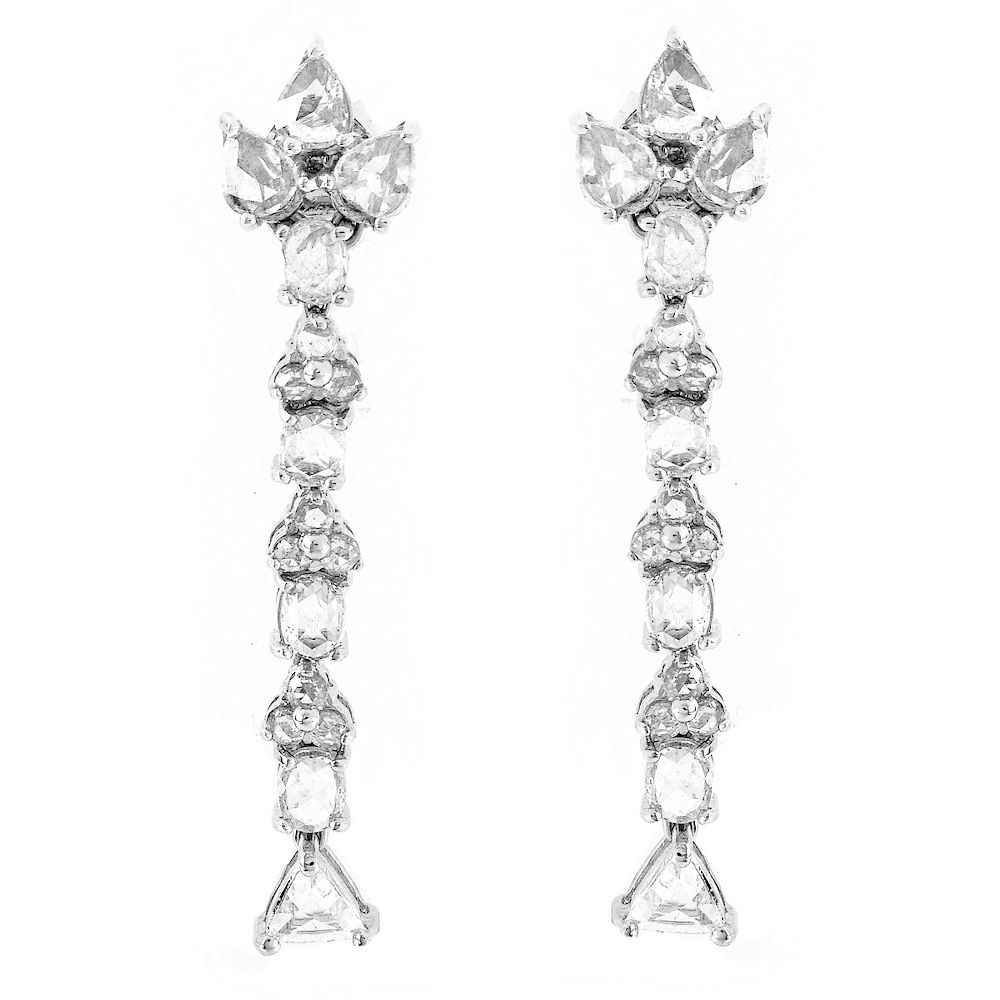 Appraisal: ct Diamond and K Gold Earrings Carat TW Rose Cut