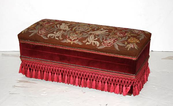 Appraisal: A Victorian style upholstered bench height in width in