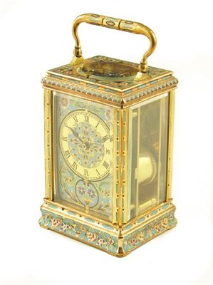 Appraisal: A late th century French brass and champleve enamel carriage