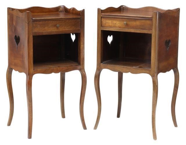 Appraisal: pair French Provincial Louis XV style nightstands early th c