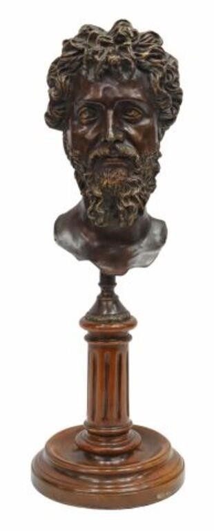 Appraisal: Bronze sculpture Bust of a Man attributed to Theodore Alexander