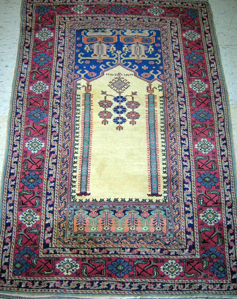 Appraisal: Anatolian Prayer Rug mid- th century the ivory prayer niche