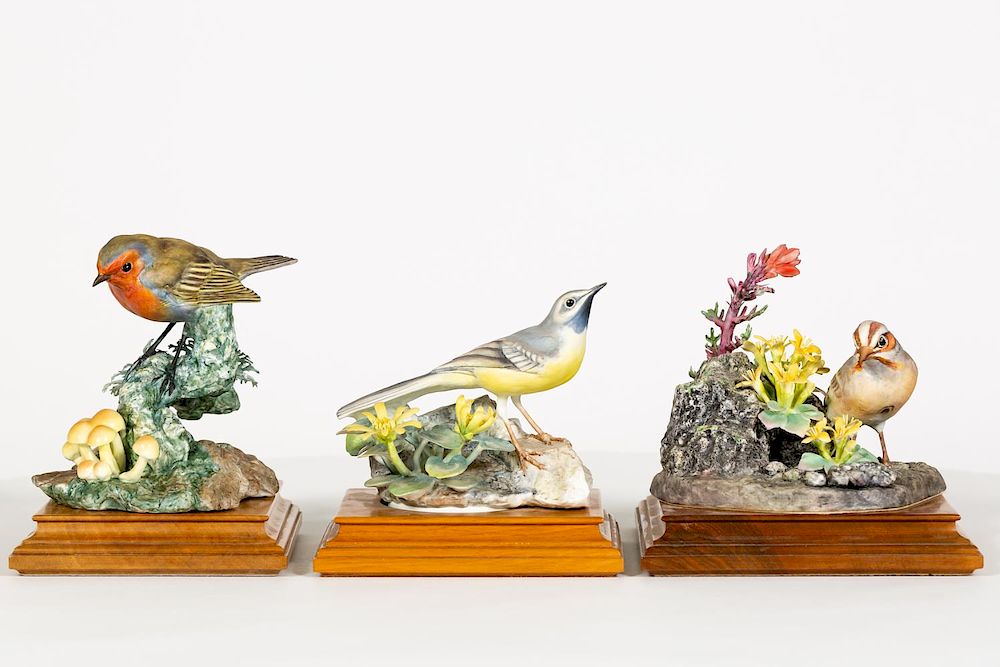 Appraisal: Group of Three Dorothy Doughty Porcelain Birds Dorothy Doughty Italian