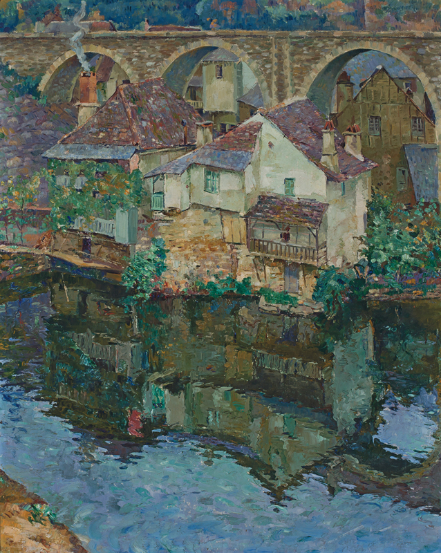 Appraisal: CONTINENTAL SCHOOL th Century River Reflections oil on canvas unsigned