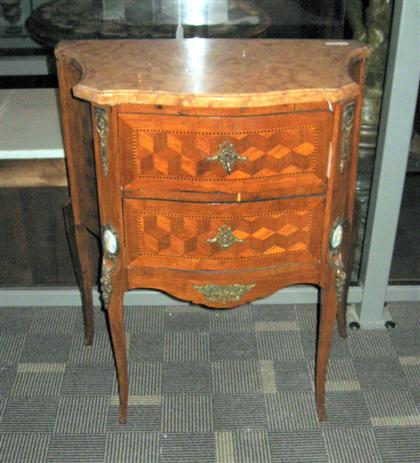 Appraisal: Pair of Louis XVI style parquetry and jasperware mounted commodes