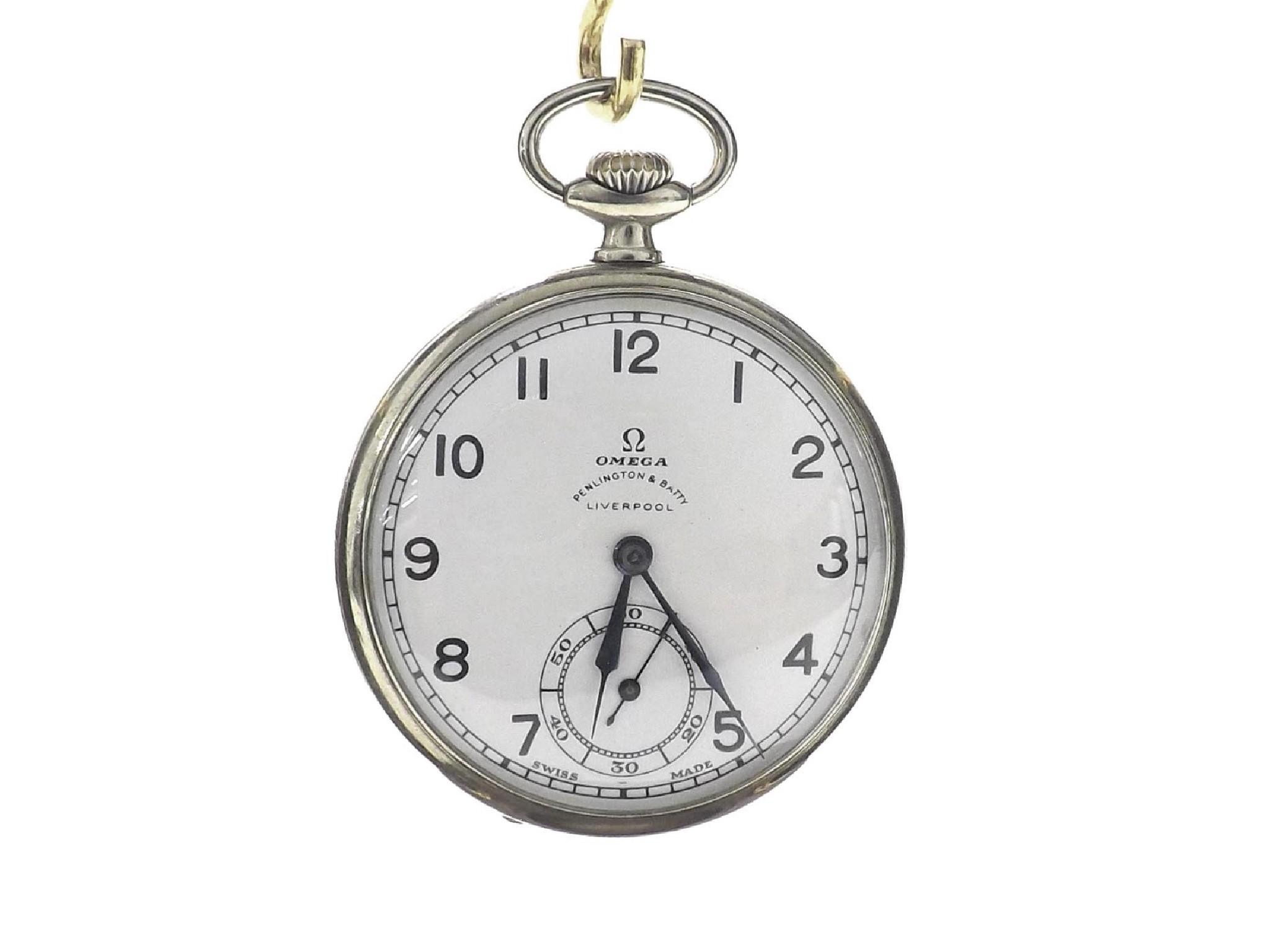 Appraisal: Omega s nickel cased lever pocket watch gilt jewel movement