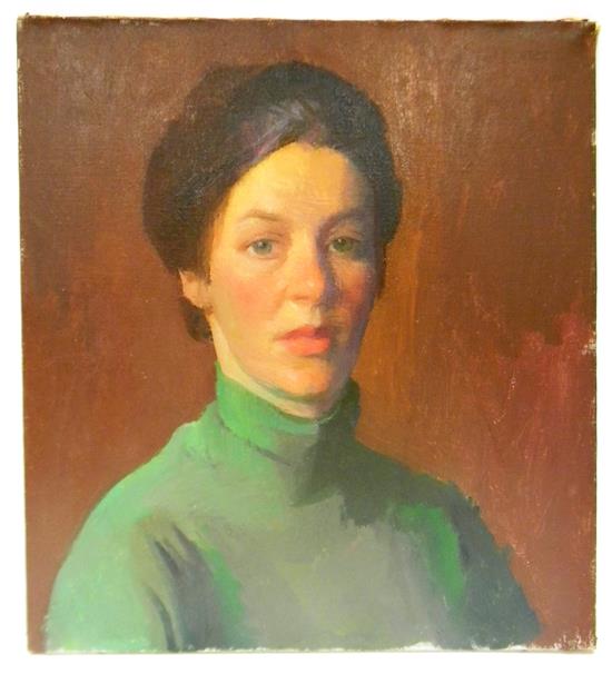 Appraisal: Henry Hensche American - Portrait of Elinor Giobbi oil on