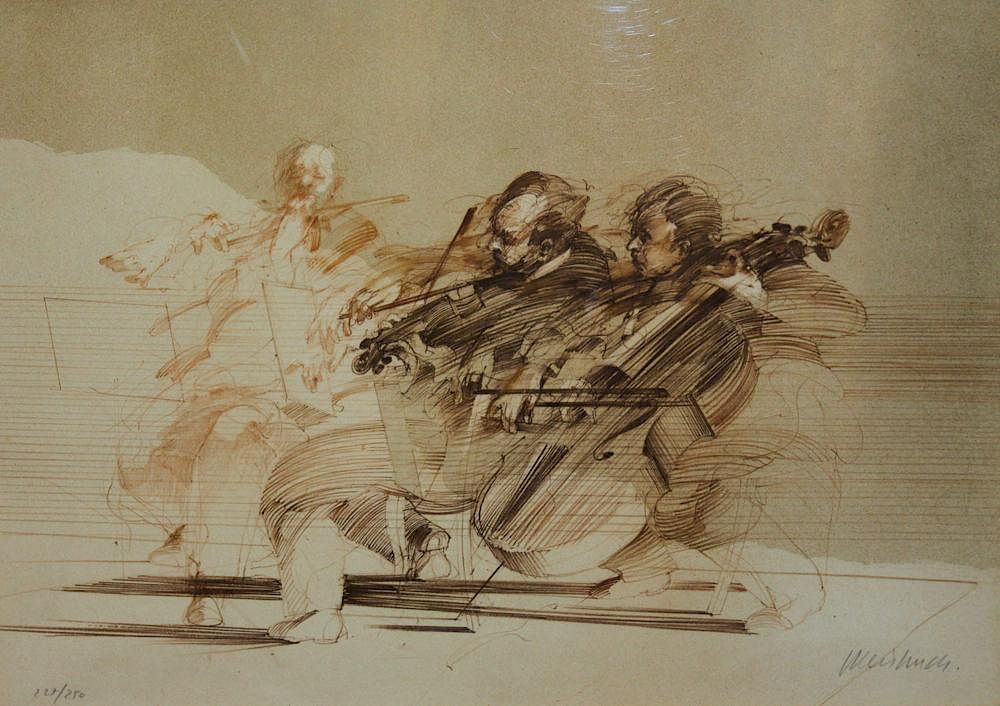 Appraisal: Claude Weisbuch Claude Weisbuch French b - The Trio Lithograph