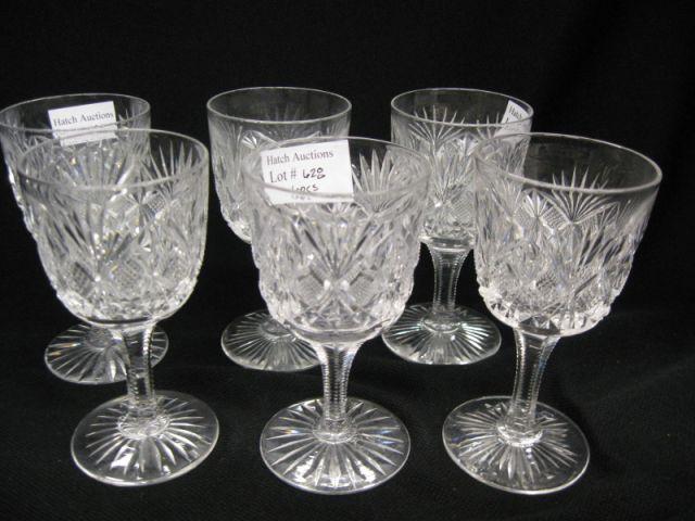 Appraisal: Brilliant Period Cut Glass Sherry Glasses strawberry diamond fan tall