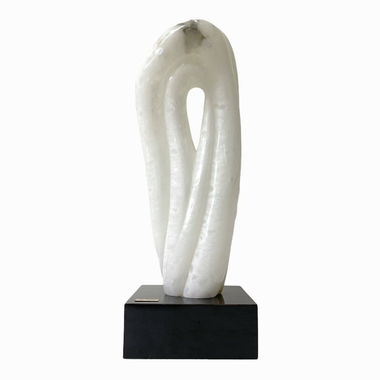 Appraisal: Al Wice Contemporary Abstract Marble Sculpture White marble mounted on