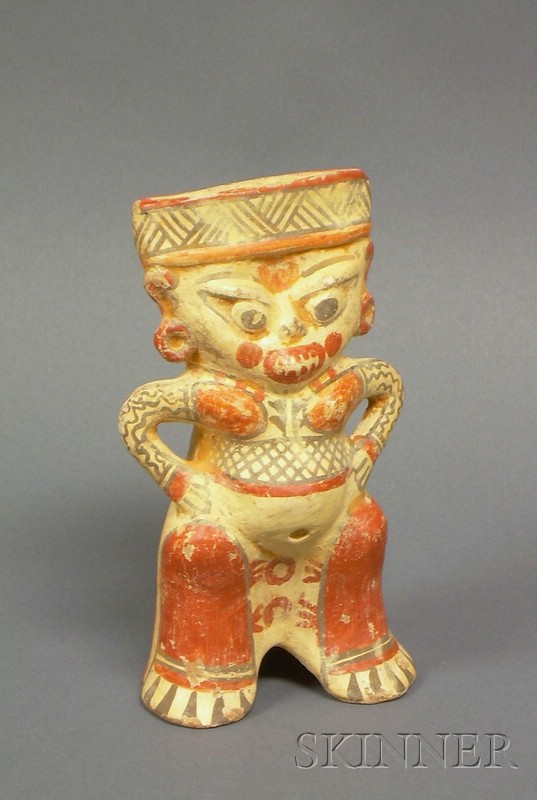 Appraisal: Pre-Columbian Painted Pottery Figure Costa Rica Nicoya c - A