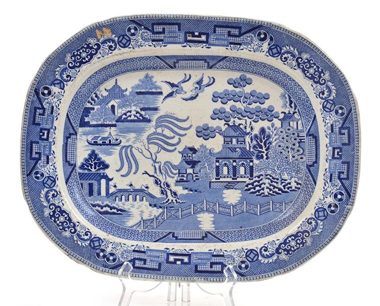 Appraisal: LARGE VICTORIAN WILLOW PATTERN PLATTER