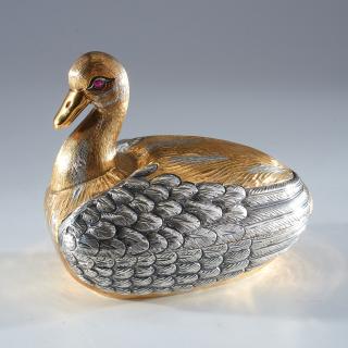 Appraisal: Tane Mexican sterling silver duck box Tane Mexican sterling silver