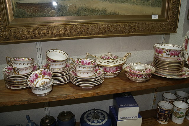 Appraisal: A COPELAND SPODE ROSE PATTERN PART TEA SET including hors