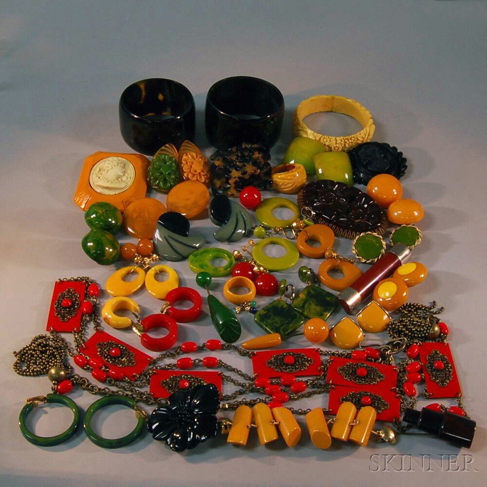 Appraisal: Group of Assorted Plastic Costume Jewelry including Bakelite and celluloid