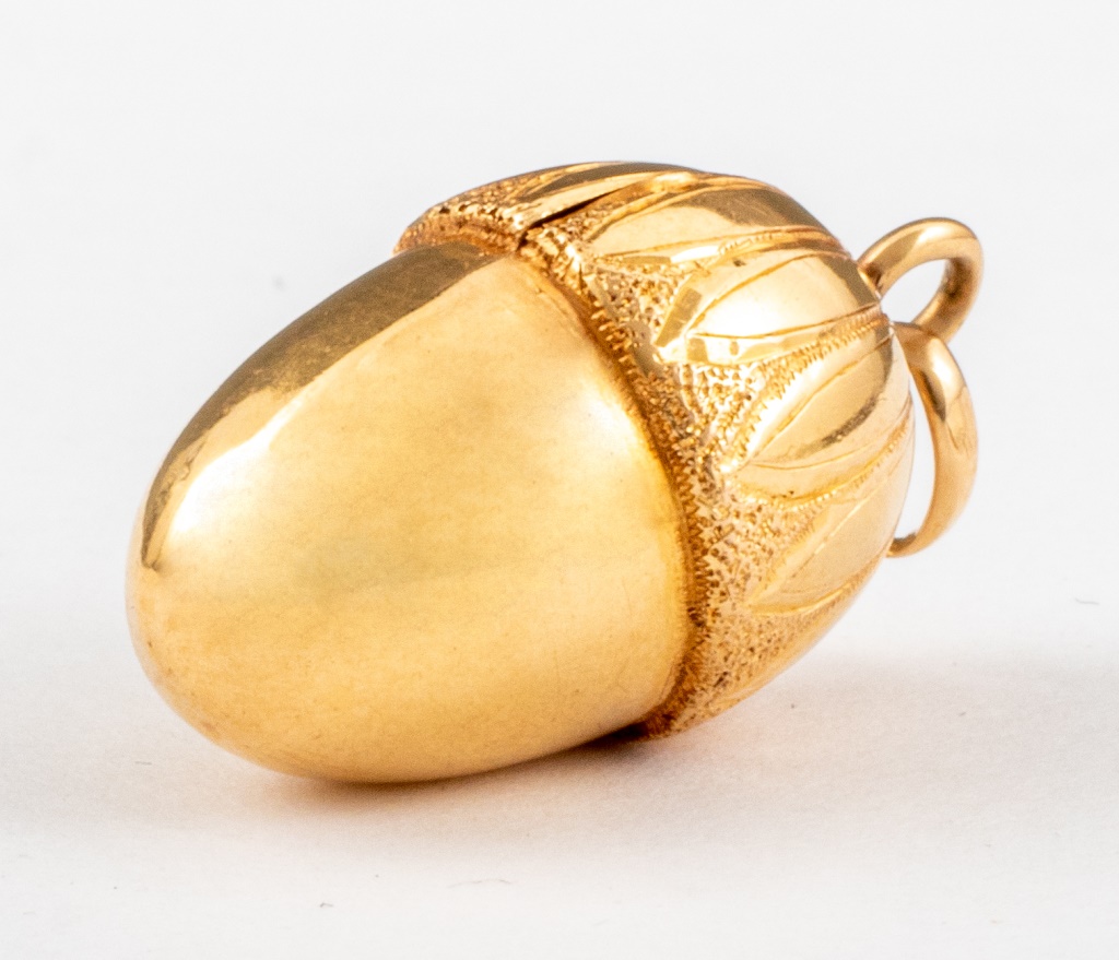 Appraisal: VICTORIAN K GOLD ACORN CHARM PENDANT Antique Victorian era K