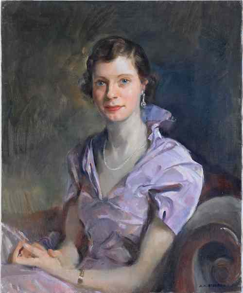 Appraisal: Alice Kent Stoddard American - oil on canvas portrait of