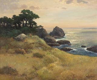 Appraisal: Robert W Wood Carmel seascape signed and dated lower right