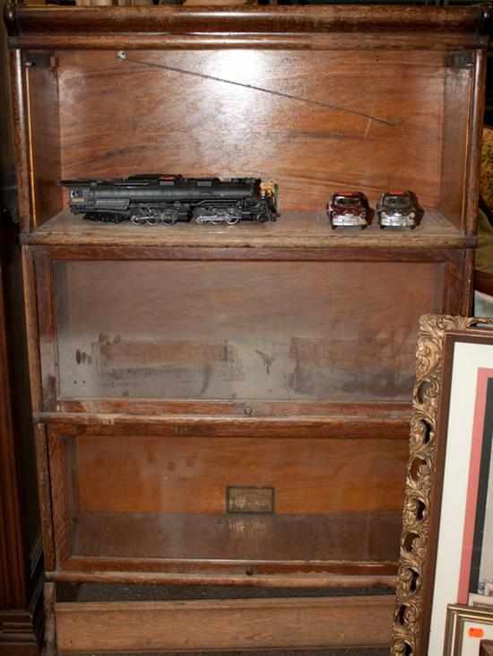 Appraisal: Victorian oak three-section barrister bookcase Estimate - All property is