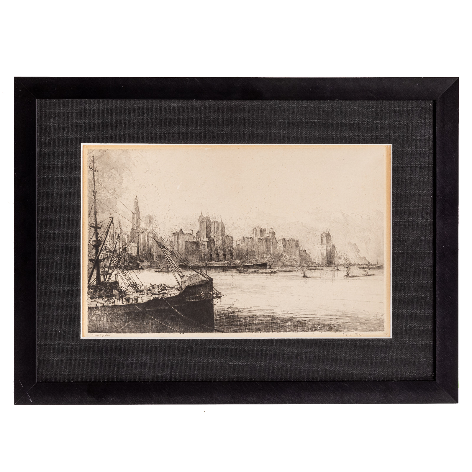 Appraisal: LOUIS ORR VIEW OF NEW YORK CITY ETCHING American -