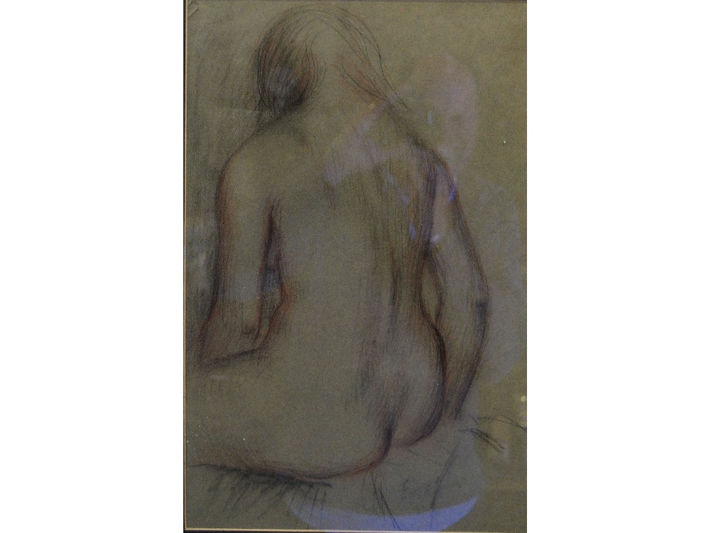 Appraisal: After Epstein th century study of a seated nude pencil