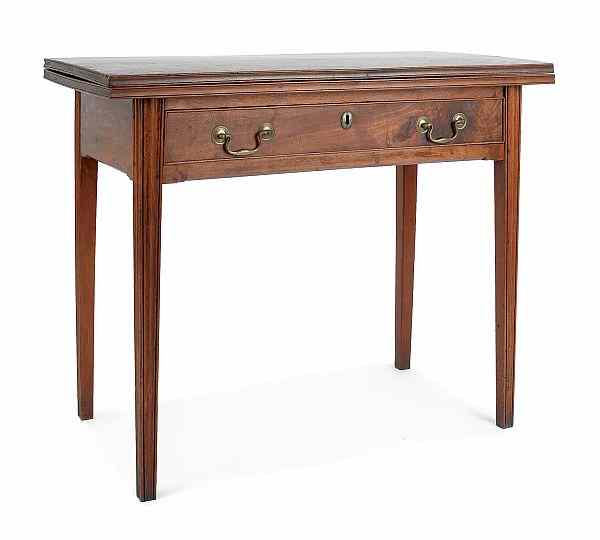 Appraisal: Pennsylvania Chippendale walnut games table late th c with single