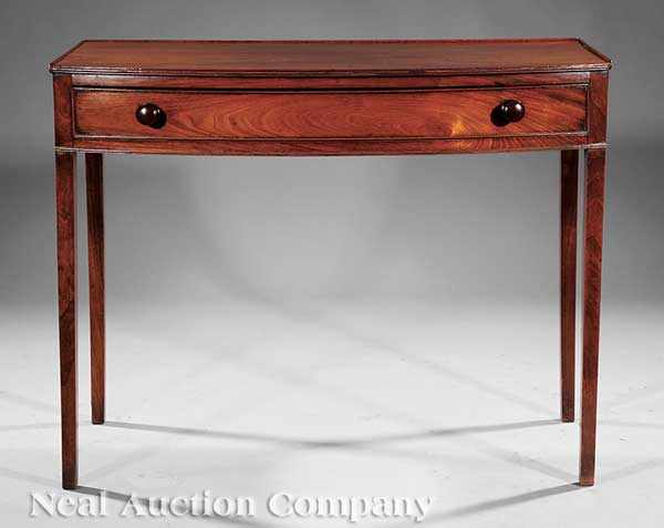 Appraisal: A Regency Mahogany Bowfront Side Table c molded top conforming