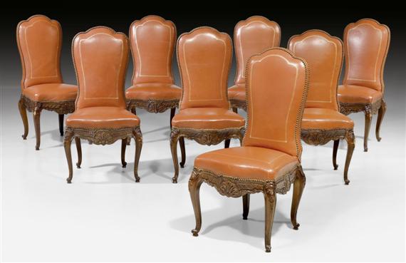 Appraisal: SET OF CHAIRS Louis XV style probably German th century