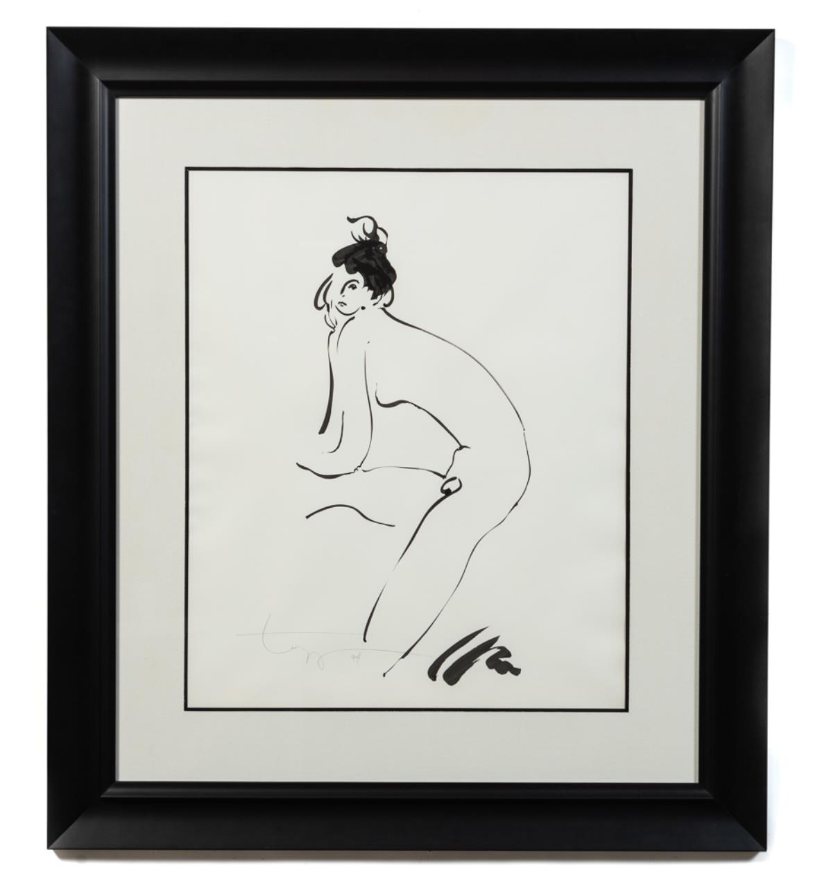 Appraisal: AMERICAN SCHOOL MODERNIST NUDE SIGNED American School modernist nude executed