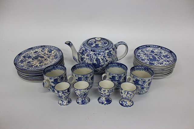 Appraisal: A BURLEIGHWARE BLUE AND WHITE POTTERY PART DINNER SERVICE and