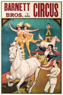 Appraisal: Barnett Brothers Three Ring Circus Donaldson ca Stock poster depicting