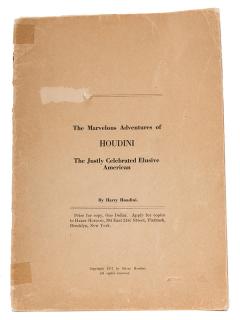 Appraisal: Houdini Harry Ehrich Weisz The Marvelous Adventures of Houdini The