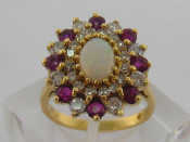 Appraisal: An carat yellow gold diamond and ruby dress ring the