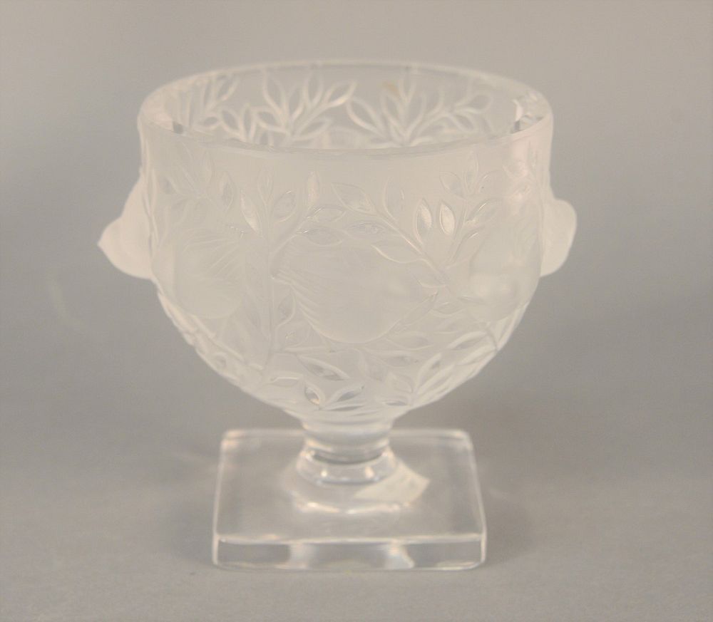 Appraisal: Lalique Elisabeth frosted crystal bird vase signed 'Lalique France' on