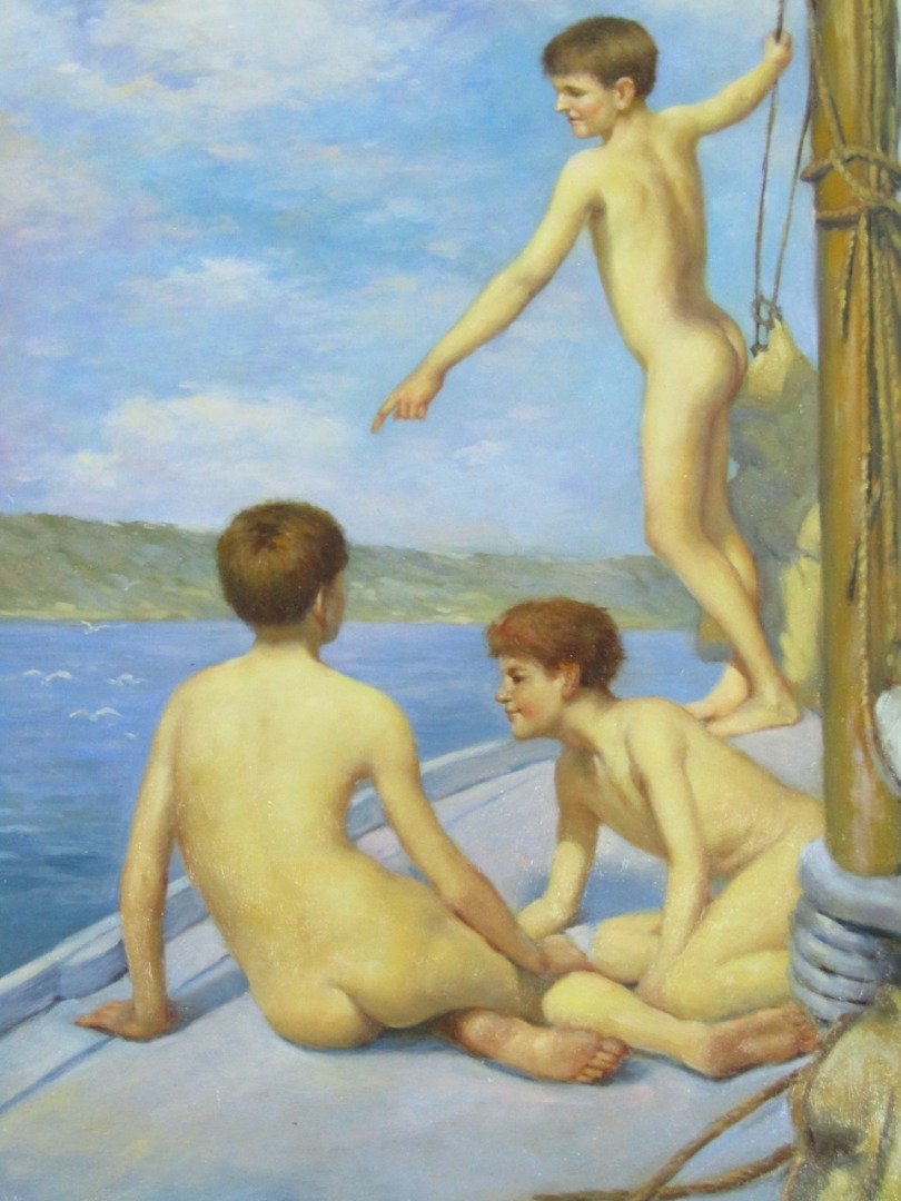 Appraisal: After Henry Scott Tuke The Bathers oil on board unsigned