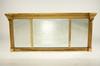 Appraisal: MIRROR - Federal period gilt overmantel mirror dentil work top