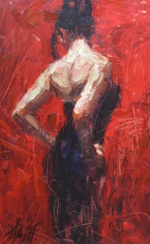 Appraisal: Henry Asencio Italy CA active x oil-embellished giclee signed lower