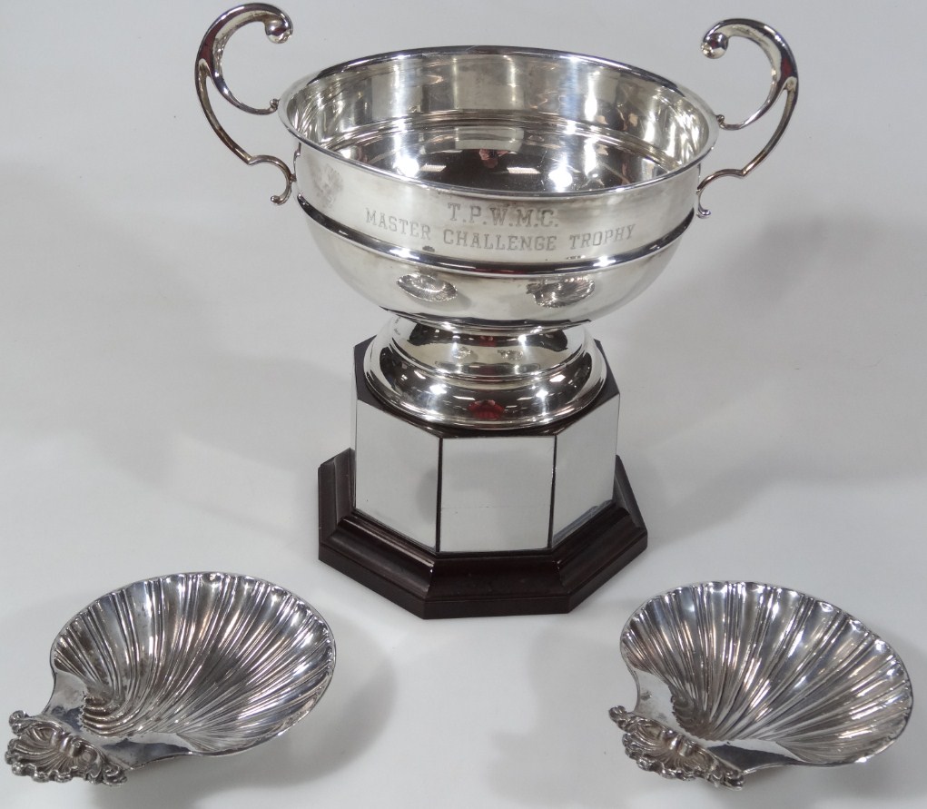 Appraisal: Various silver plate comprising two shell shaped salts of rococo