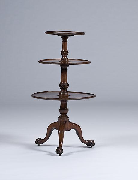 Appraisal: GEORGIAN THREE-TIERED SILENT BUTLER English ca - a three-tiered silent