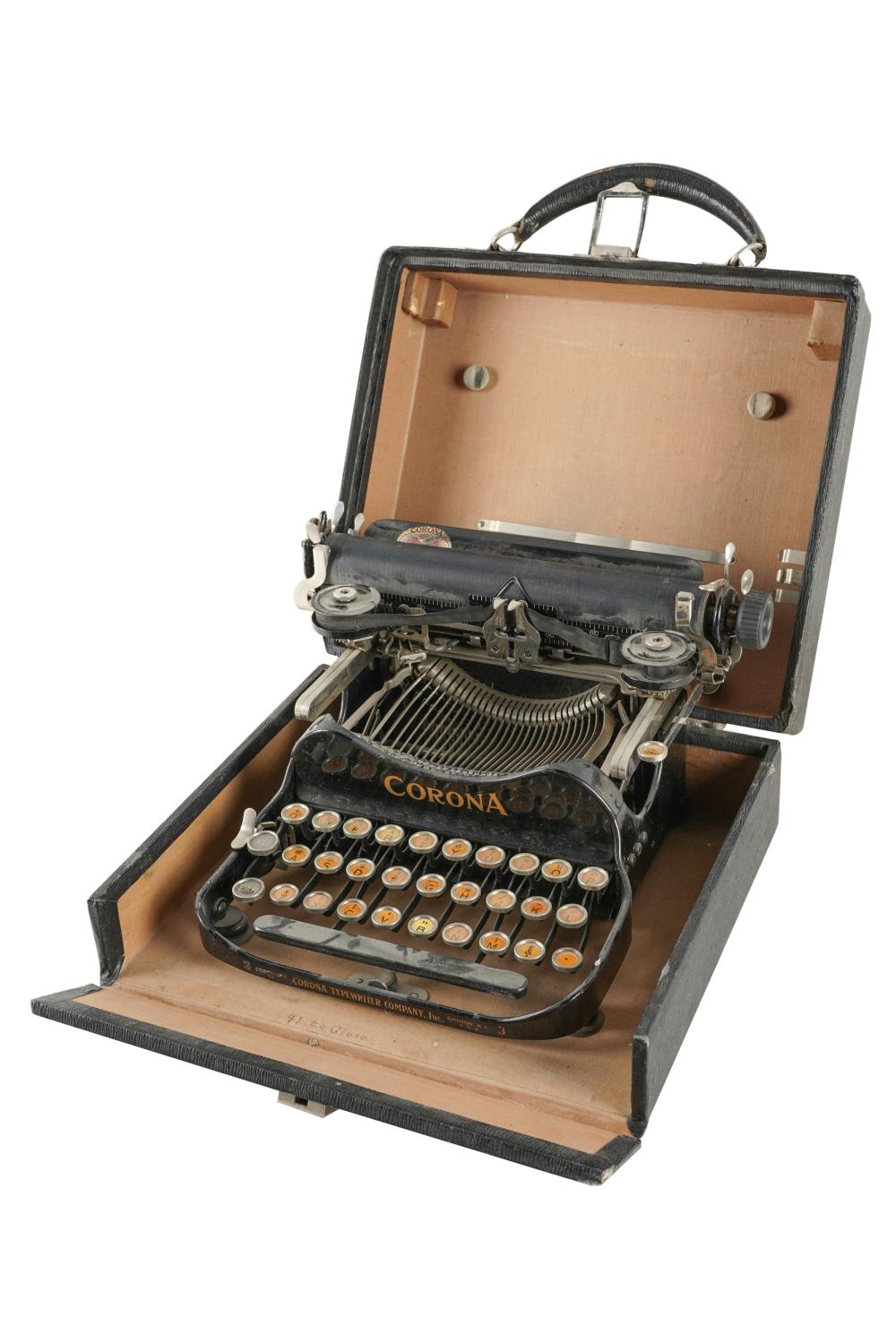 Appraisal: CORONA PORTABLE TYPEWRITERin a fitted case Condition a break to