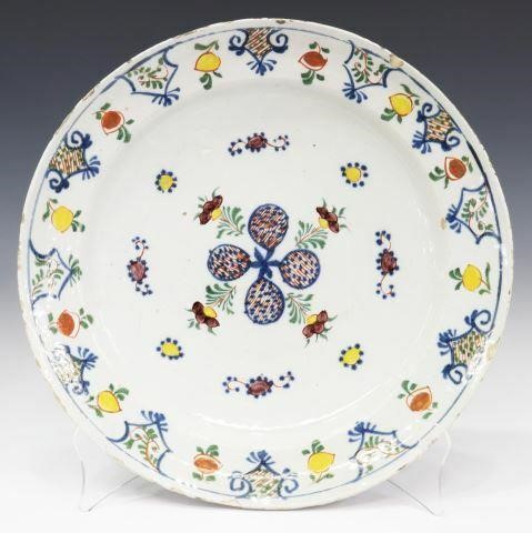 Appraisal: Delft faience charger late th c in polychrome tin glazes